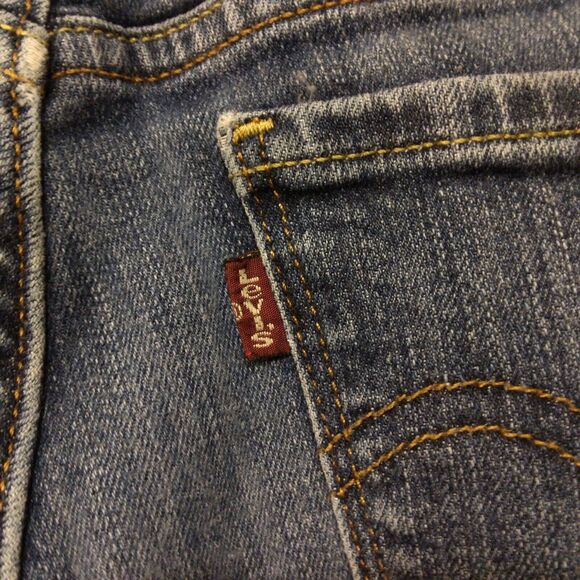 Levi's straight leg jeans womens 4M 27x32 blue denim dark wash stretch - Picture 3 of 11